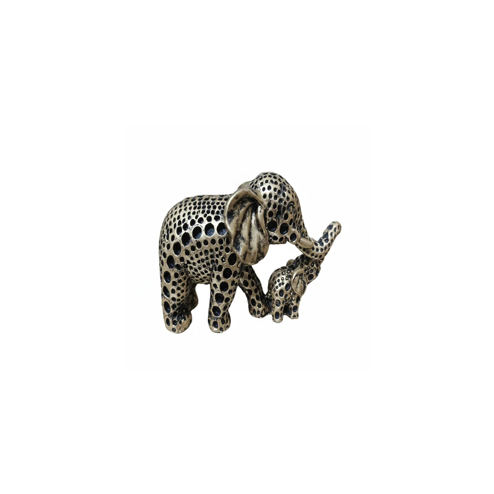 Mother & Baby Elephant Figurine - Decorative Trunk-Up Elephant Showpiece for Good Luck & Vastu Home Decor