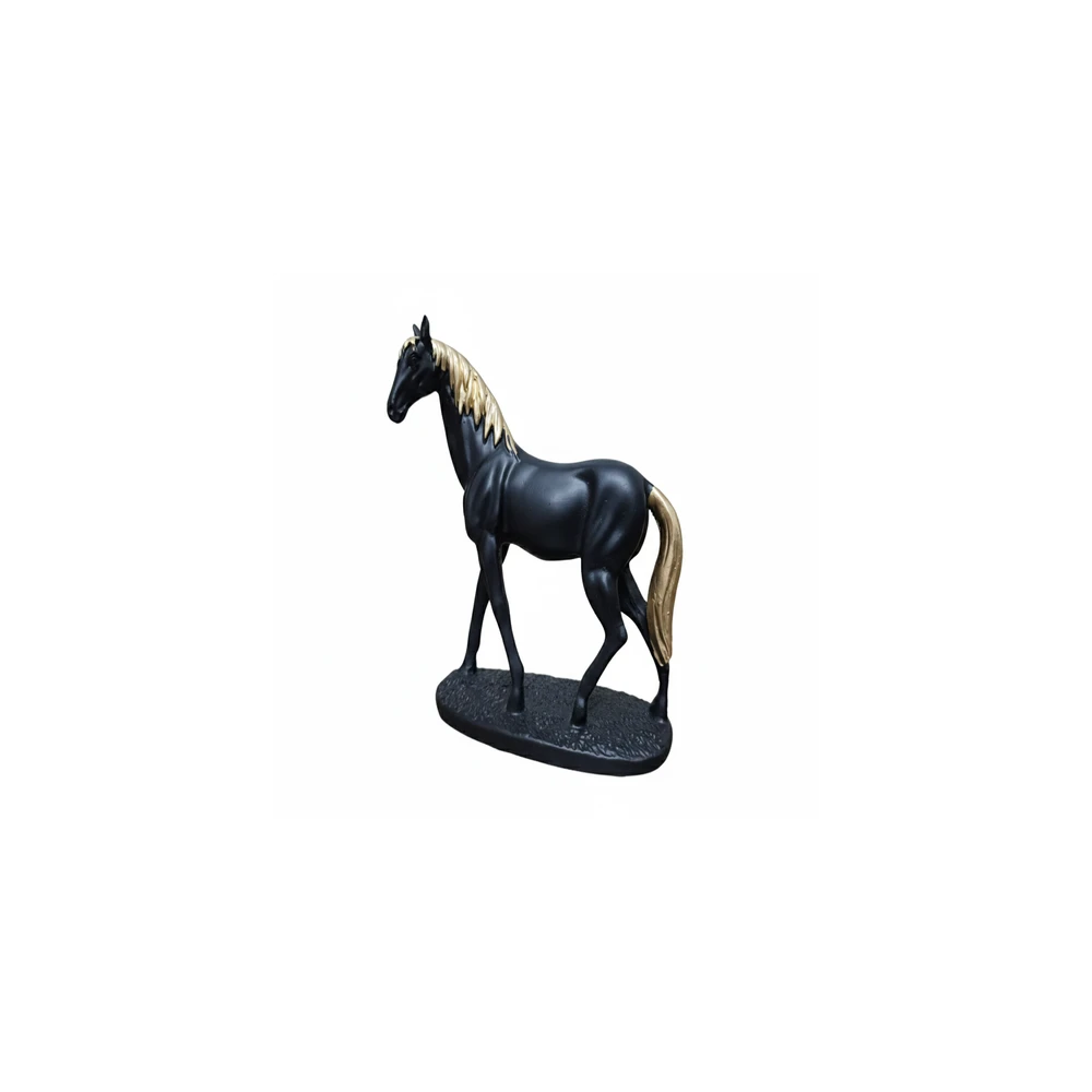 Elegant Antique Gold Horse Figurine - Decorative Stallion Statue for Home & Office Decor