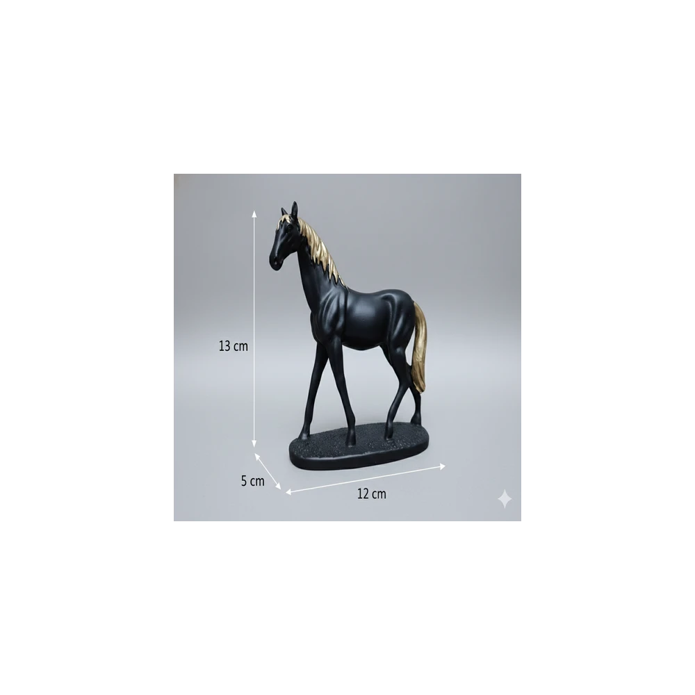 Elegant Antique Gold Horse Figurine - Decorative Stallion Statue for Home & Office Decor