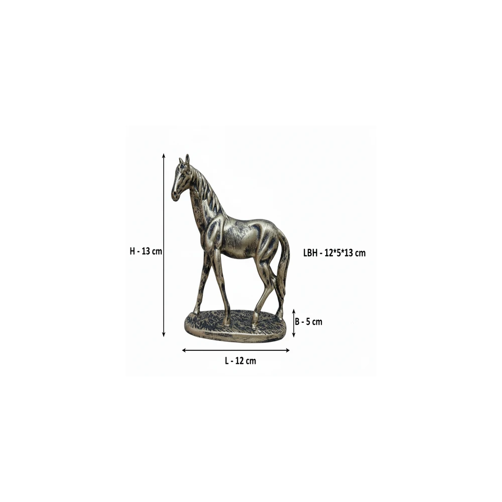 Elegant Antique Gold Horse Figurine - Decorative Stallion Statue for Home & Office Décor(Antique Gold)