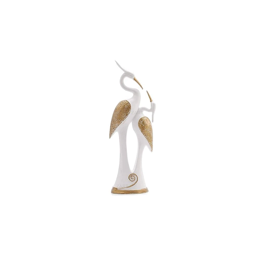 White Polyresin Pair of Kissing Duck Showpiece Home Decor, Office Decor or Perfect for Living Room Decor & Gifting