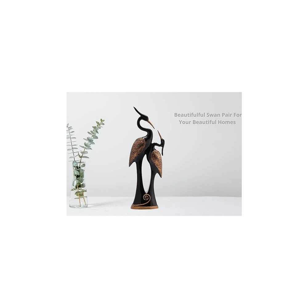 Black Polyresin Pair of Kissing Duck Showpiece Home Decor, Office Decor or Perfect for Living Room Decor & Gifting