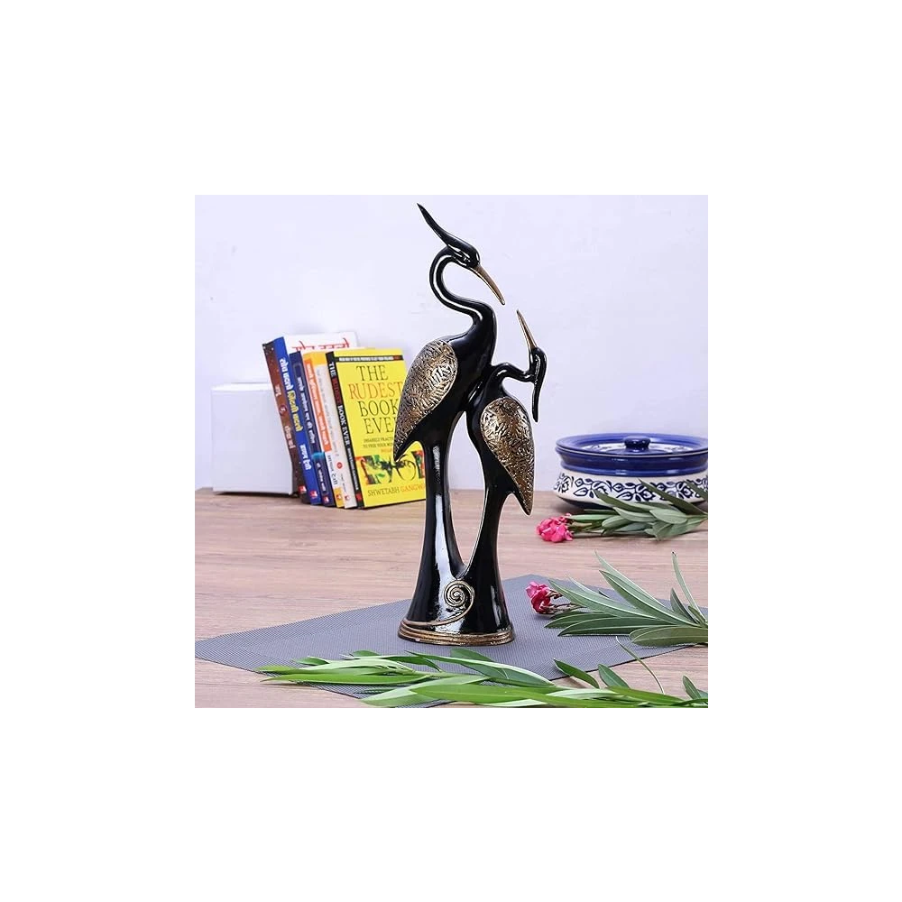 Black Polyresin Pair of Kissing Duck Showpiece Home Decor, Office Decor or Perfect for Living Room Decor & Gifting