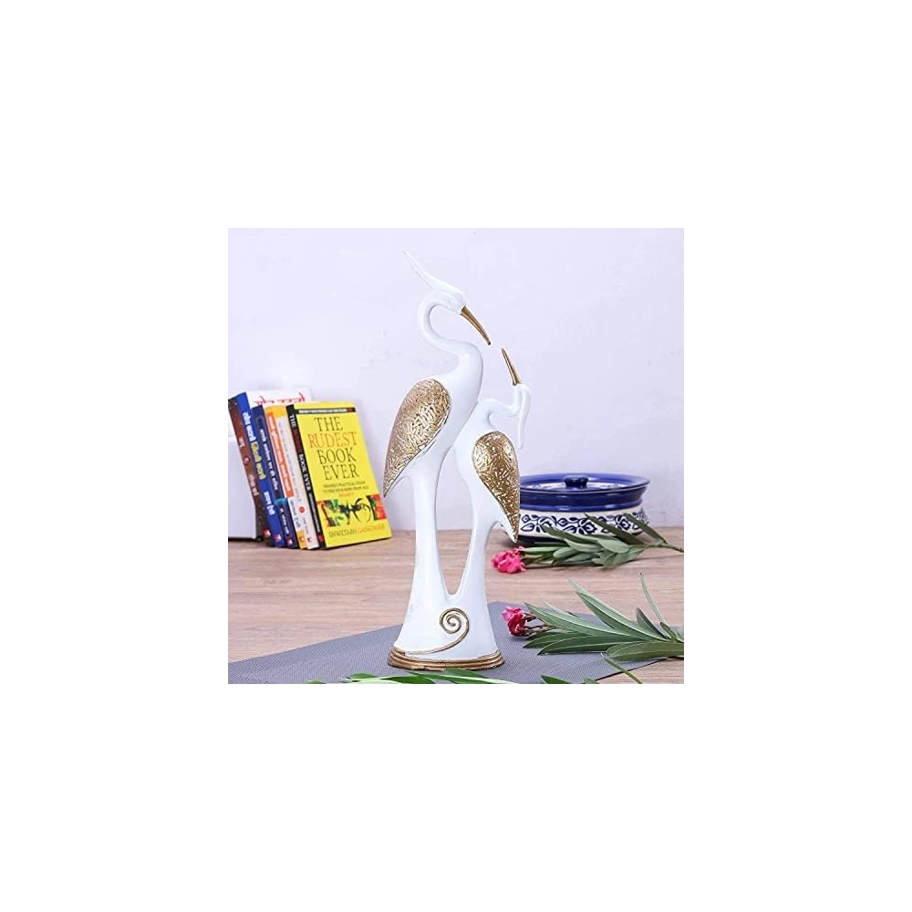White Polyresin Pair of Kissing Duck Showpiece Home Decor, Office Decor or Perfect for Living Room Decor & Gifting
