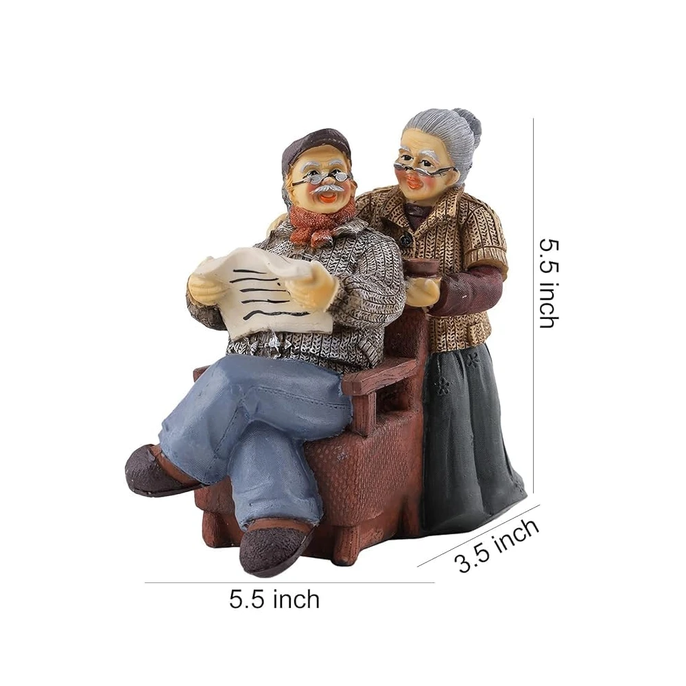 Adorable  Couple  Showpiece - Romantic Anniversary & Valentine’s Day Gift for Parents, Grandparents, and Couples - Decorative Resin Figurine for Home Decor