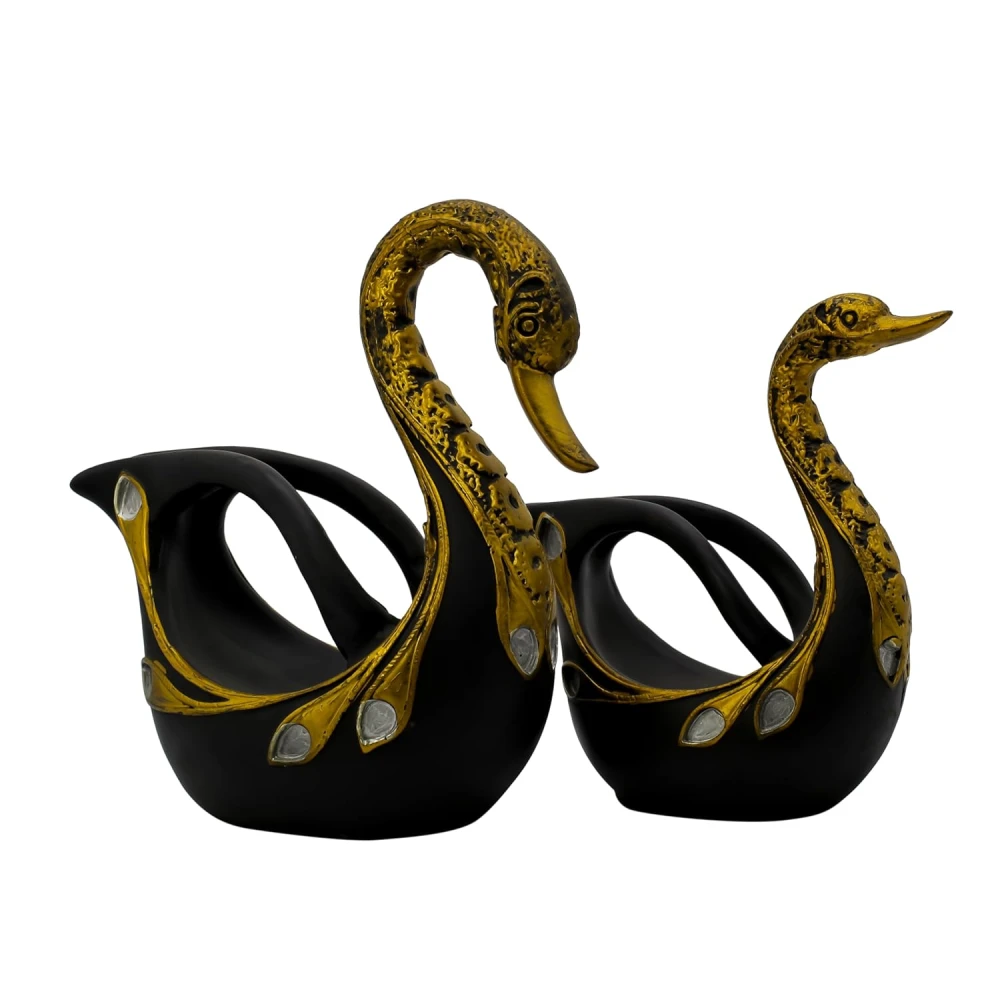 Lucky Swan Pair Showpiece for Home Decor Office Decorative Tv Cabinet Decor