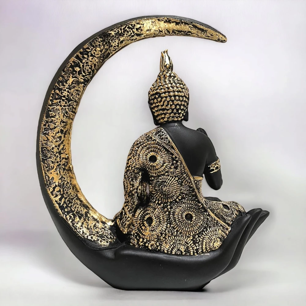 Buddha Sitting On Chand for Home Decor Showpiece Figurine