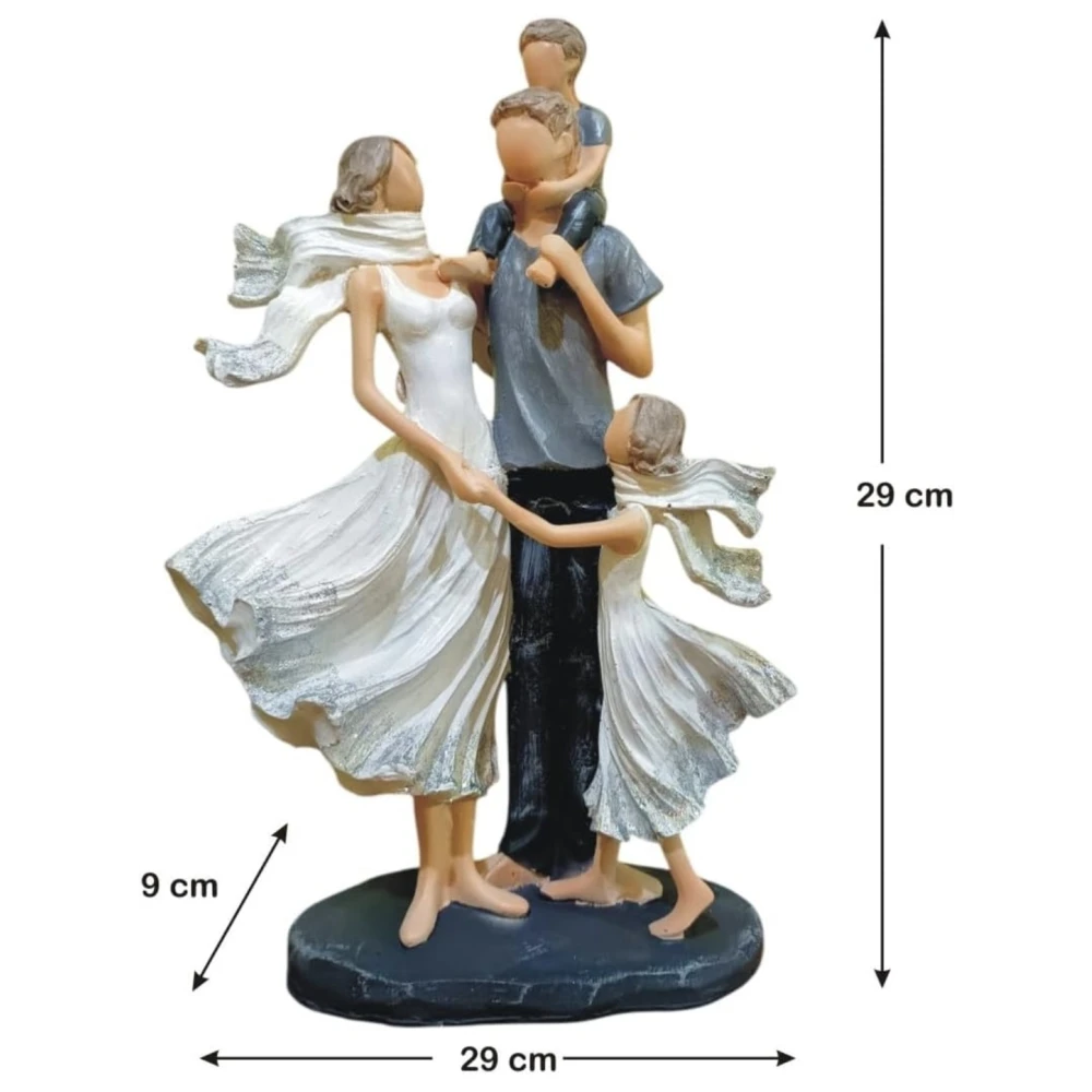 Poly resin Family Statue Sculpture for Home Decor, Anniversary, Wedding, Office Desk showpiece |