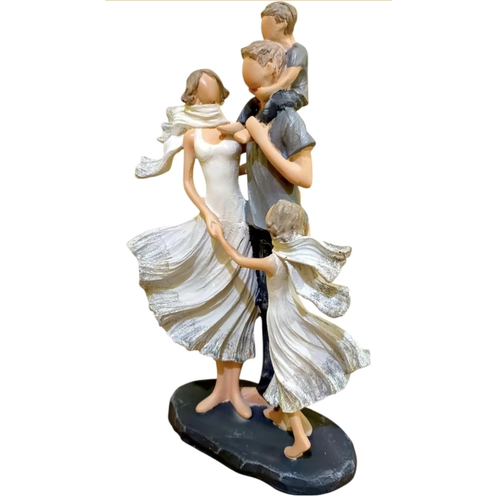 Poly resin Family Statue Sculpture for Home Decor, Anniversary, Wedding, Office Desk showpiece |