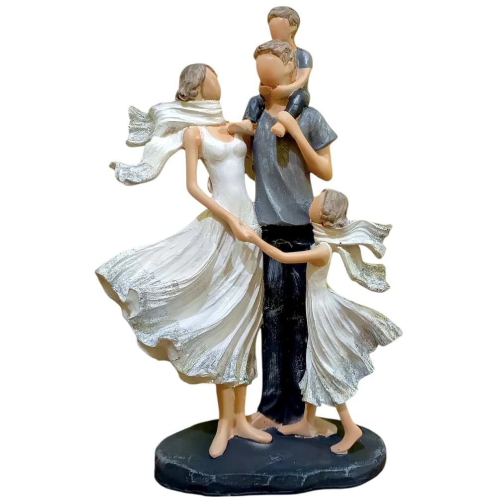 Poly resin Family Statue Sculpture for Home Decor, Anniversary, Wedding, Office Desk showpiece |