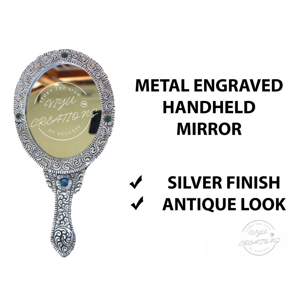 Handheld Mirror with Handle Vintage
