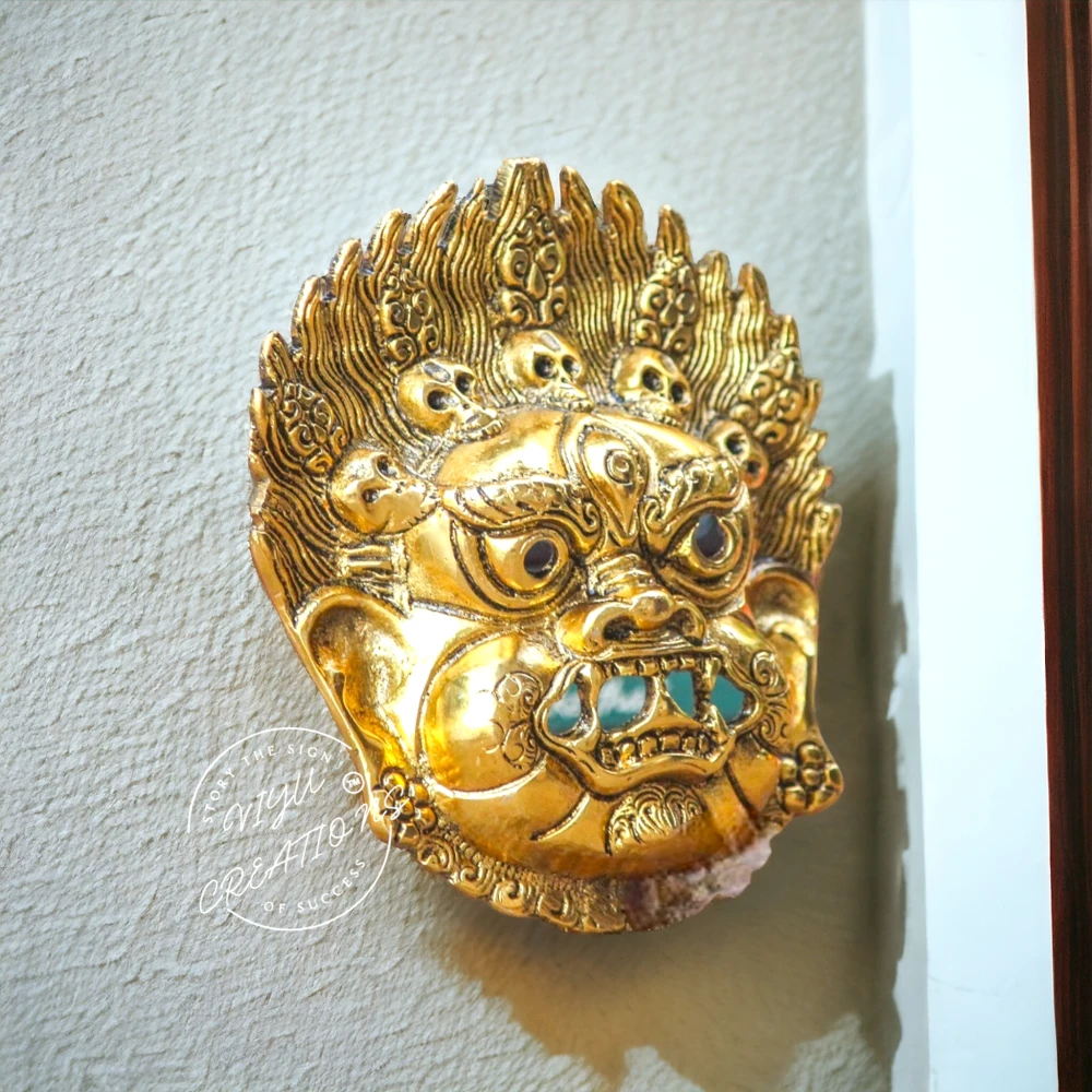 Metal Mahakal Face Mask  GOLDEN