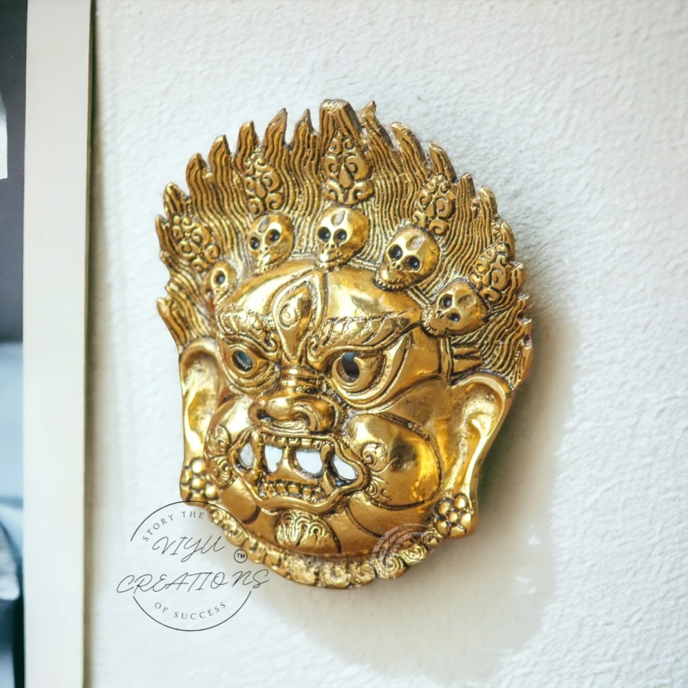 Metal Mahakal Face Mask  GOLDEN