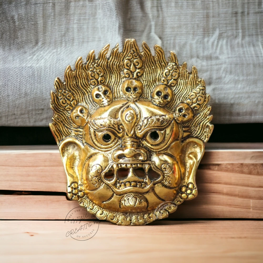 Metal Mahakal Face Mask  GOLDEN
