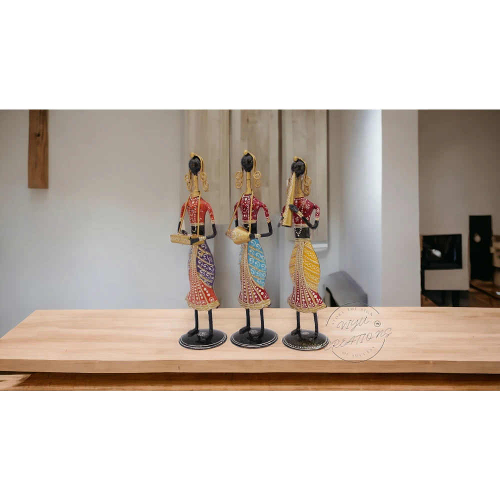 Iron Tribal Lady Musical Doll Metal For Home