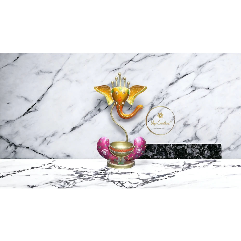 Iron Ganesha Tealight Candle Holder