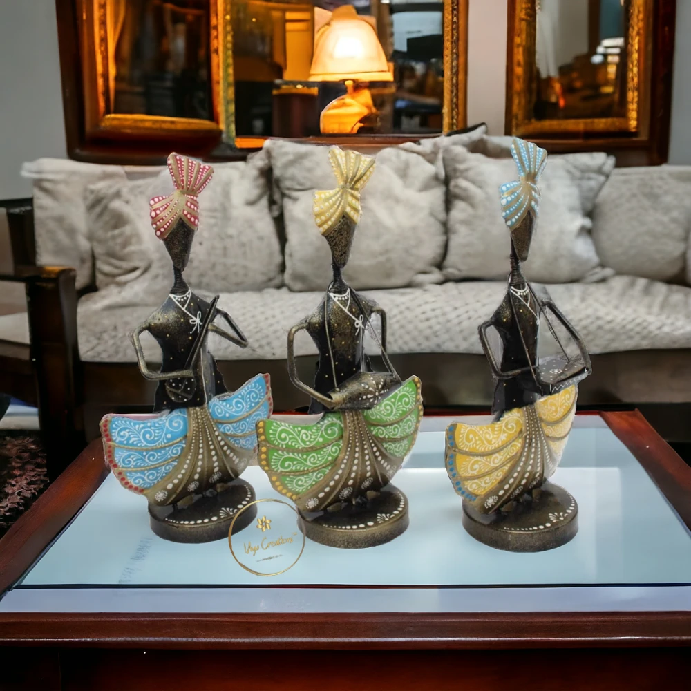 Iron Tribal Musician Sardar Doll Set For Home