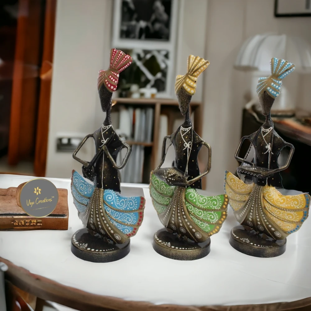 Iron Tribal Musician Sardar Doll Set For Home