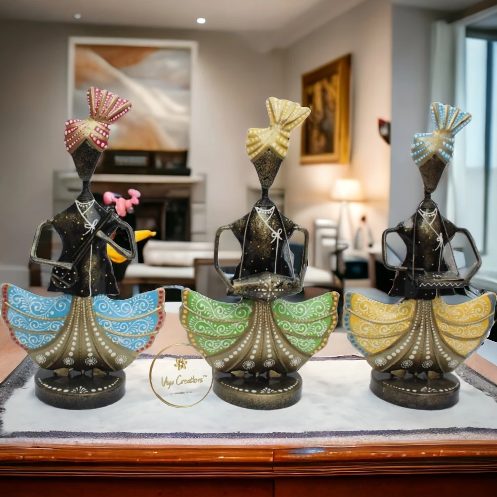 Iron Tribal Musician Sardar Doll Set For Home