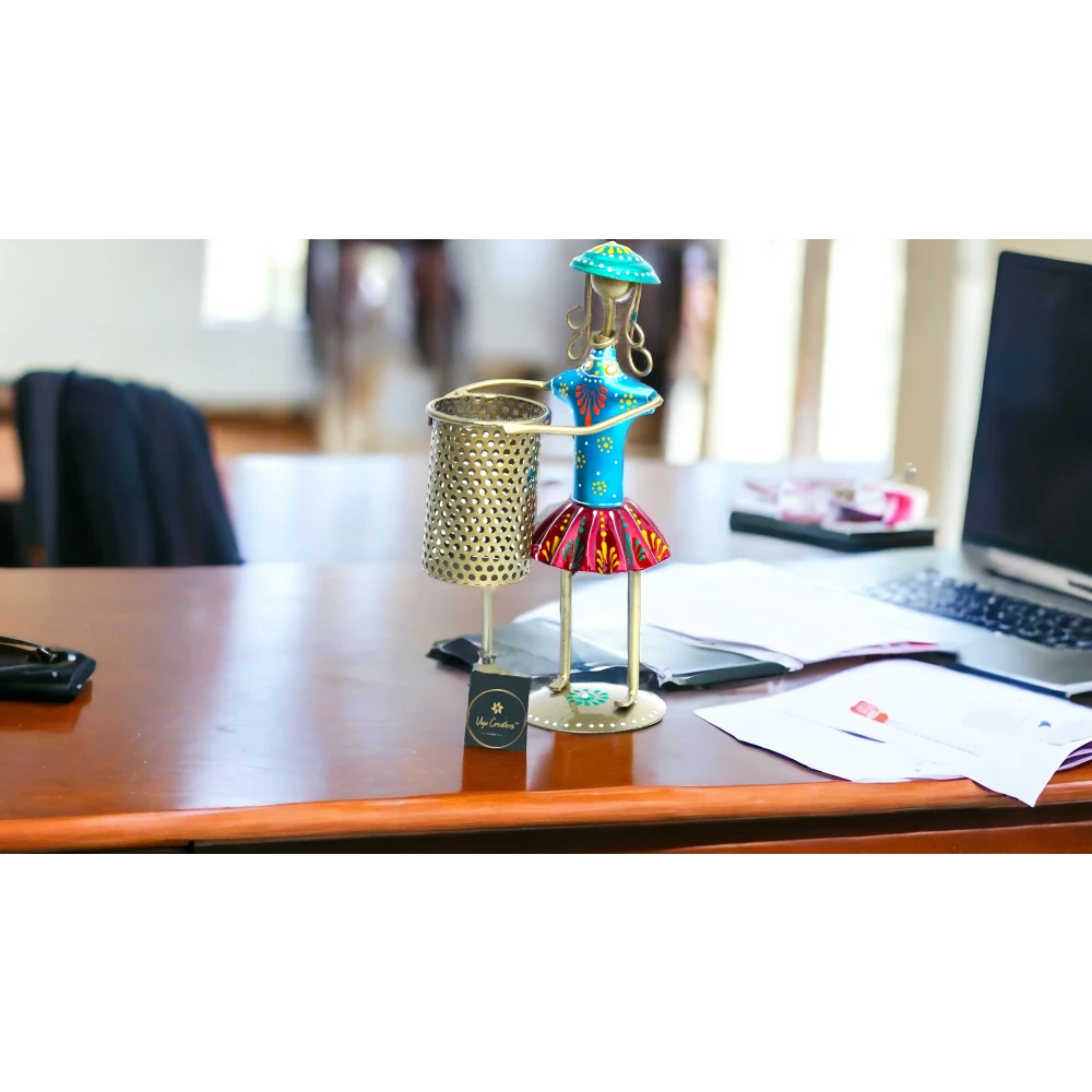 Iron Standing Musician Doll Pen Pencil Stand