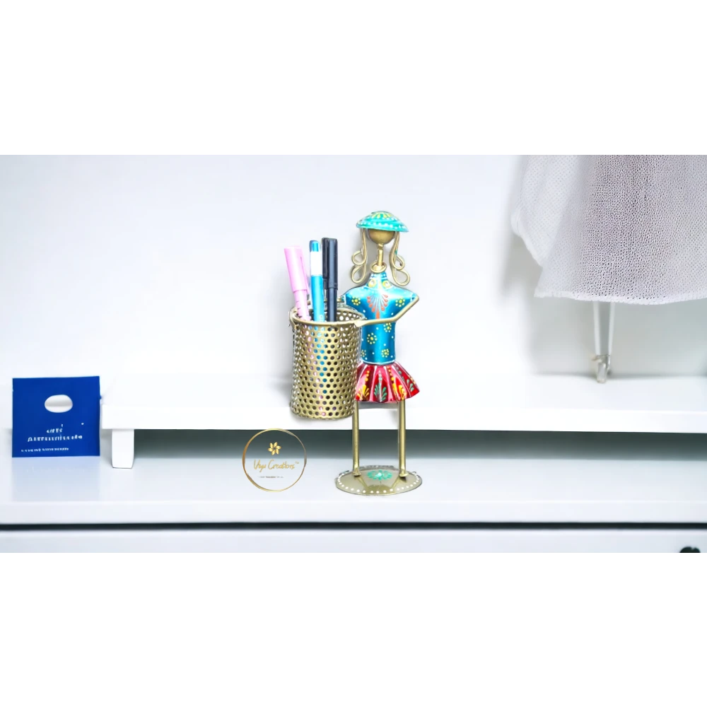 Iron Standing Musician Doll Pen Pencil Stand