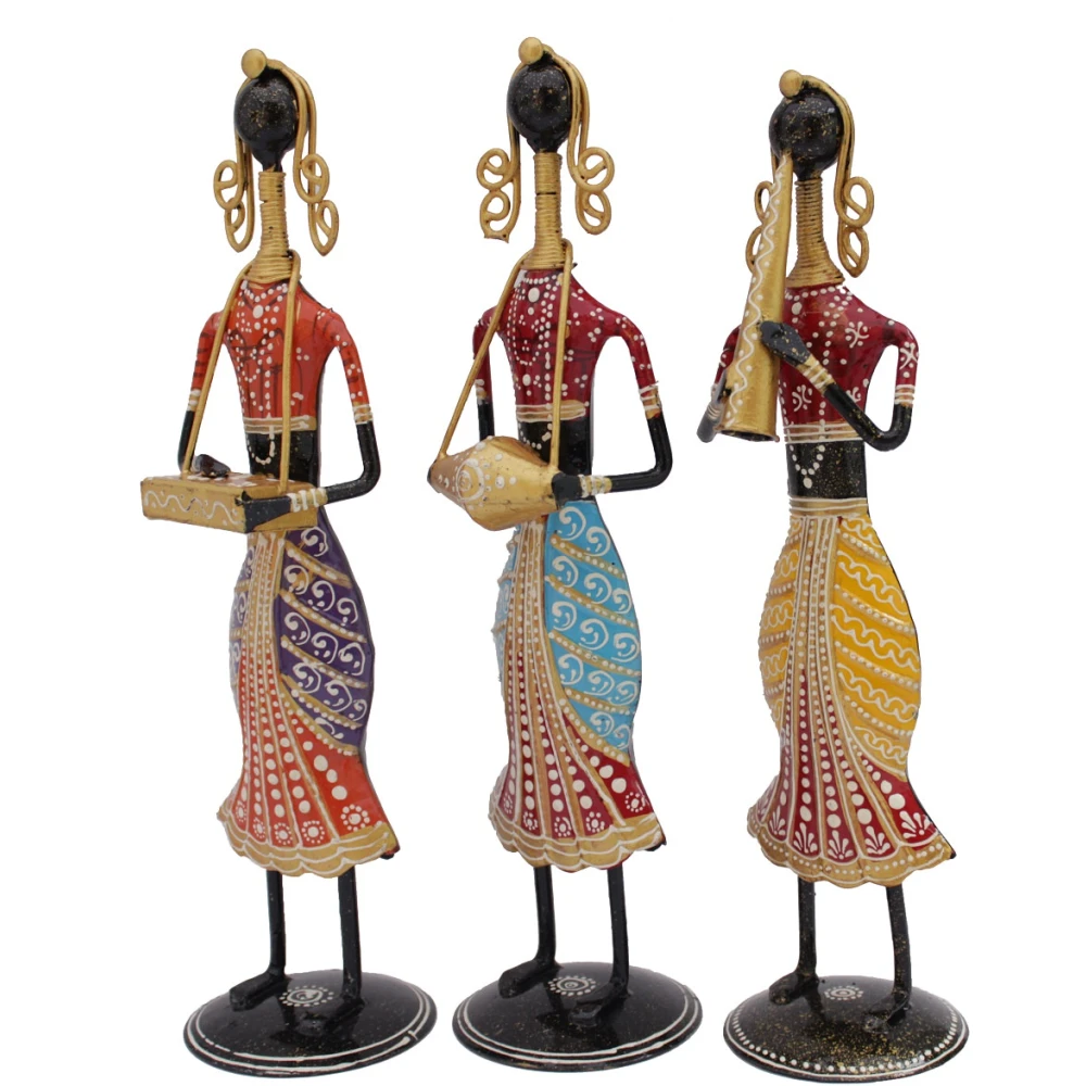Iron Tribal Lady Musical Doll Metal For Home