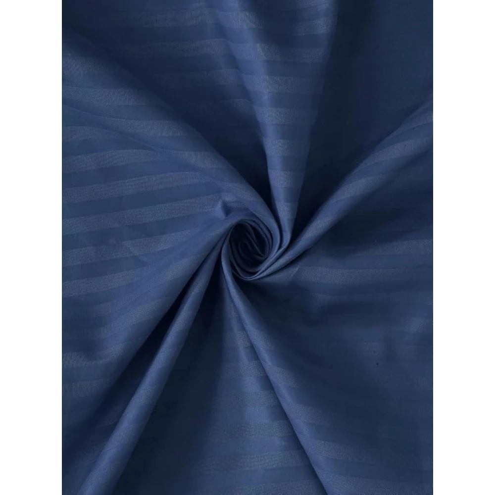 Navy Blue Polycotton Striped Bedsheet with 2 pillow covers