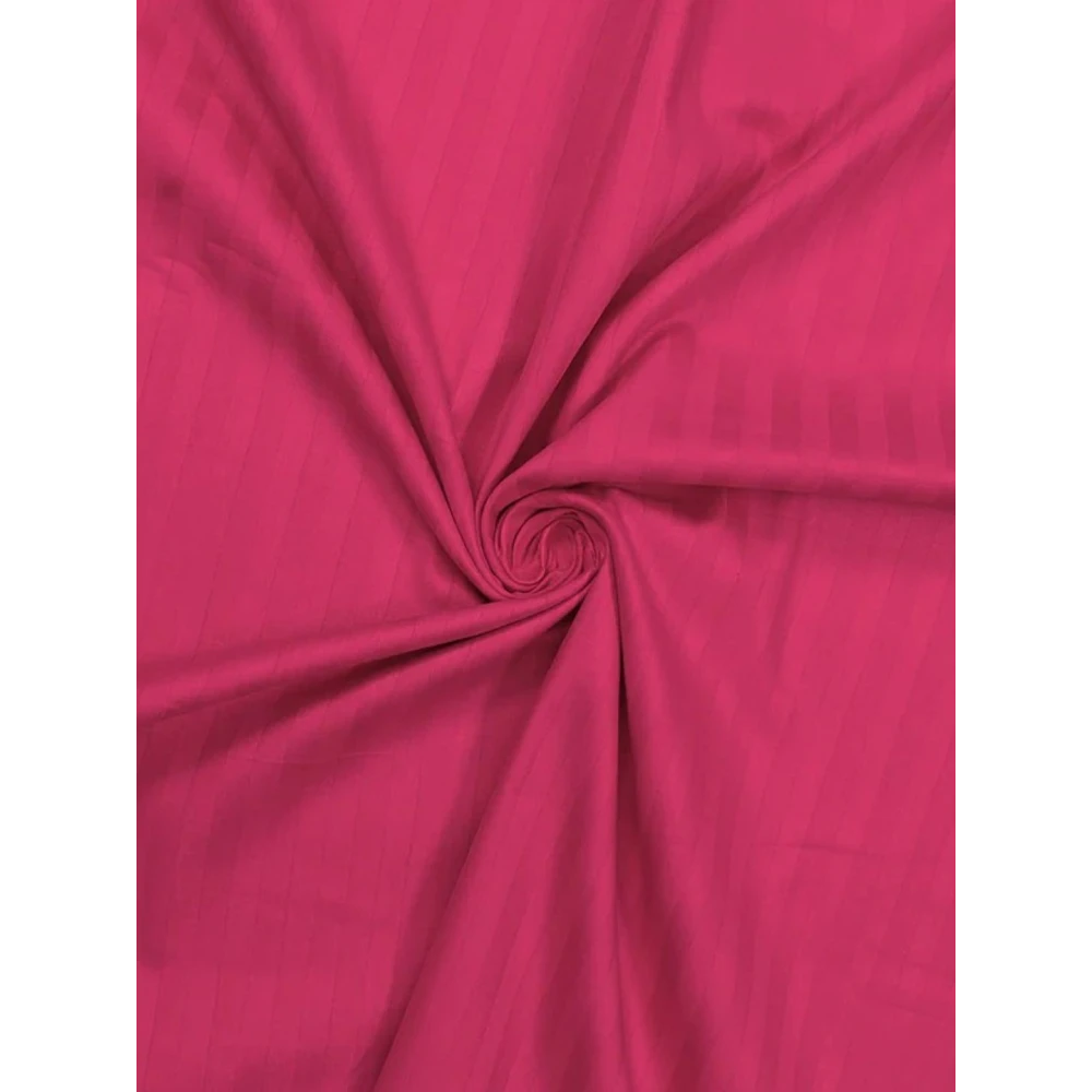 Dark Pink Polycotton Striped Bedsheet with 2 pillow covers