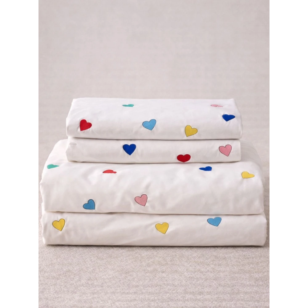 Embroided Cotton Bedsheet with 2 pillow covers (White)
