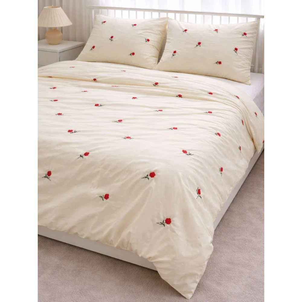Embroided Cotton Bedsheet with 2 pillow covers