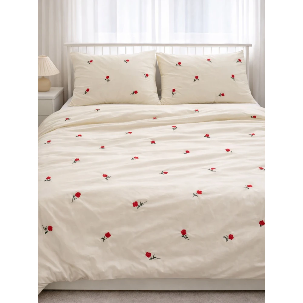 Embroided Cotton Bedsheet with 2 pillow covers