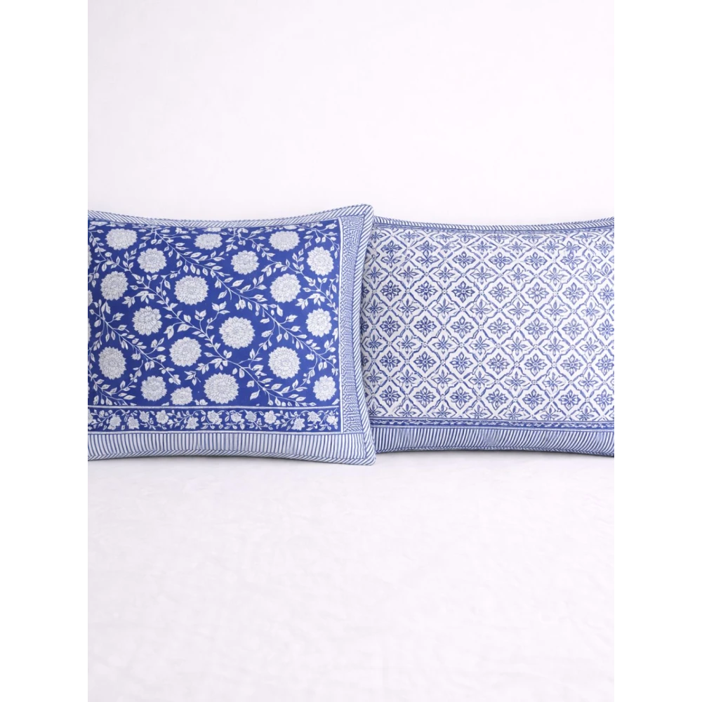 Handblock Percale Cotton Bedsheet with 2 pillow covers (Multicolor)