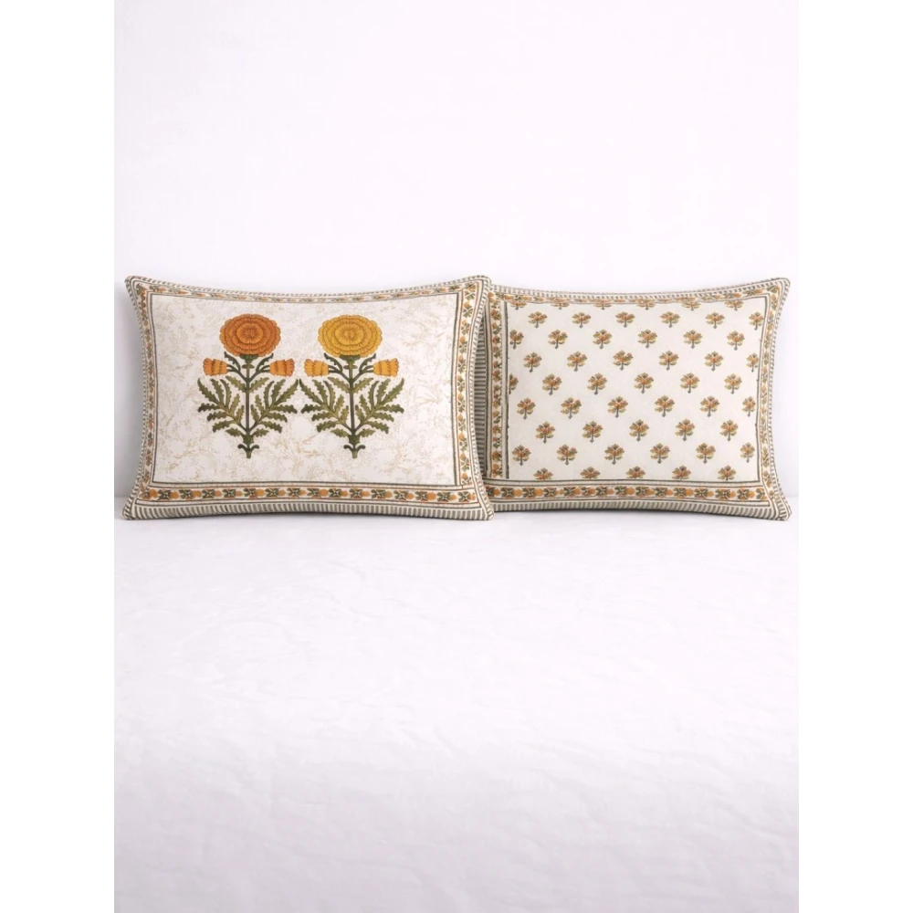 Classic Handblock Design Percale Cotton Bedsheet Set with 2 Matching Pillow Covers