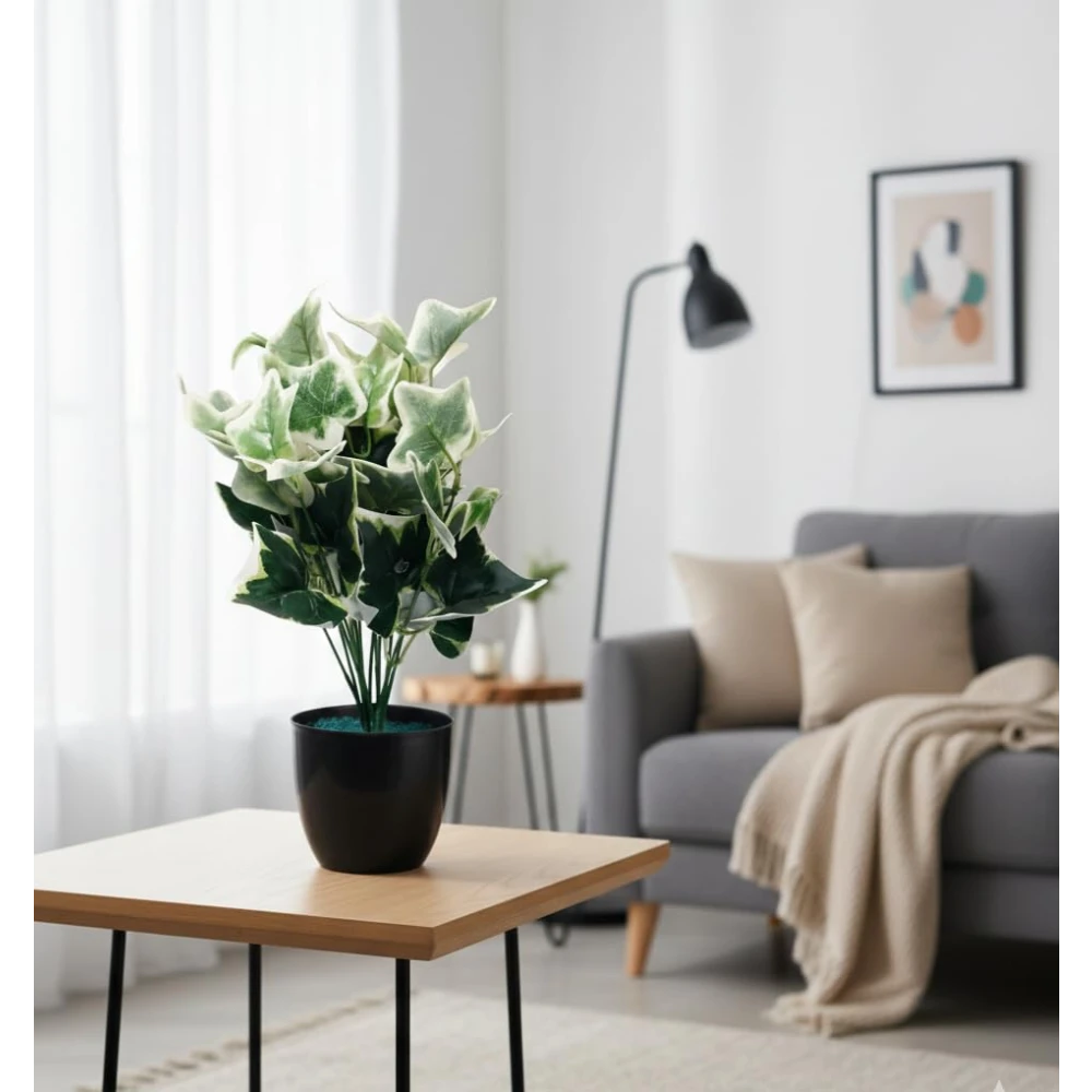Foliyaj Artificial Ivy Plant with Pot|Potted Artificial Plants for Indoor Home and Office Decor| 30 Cm Tall | 1 Pc
