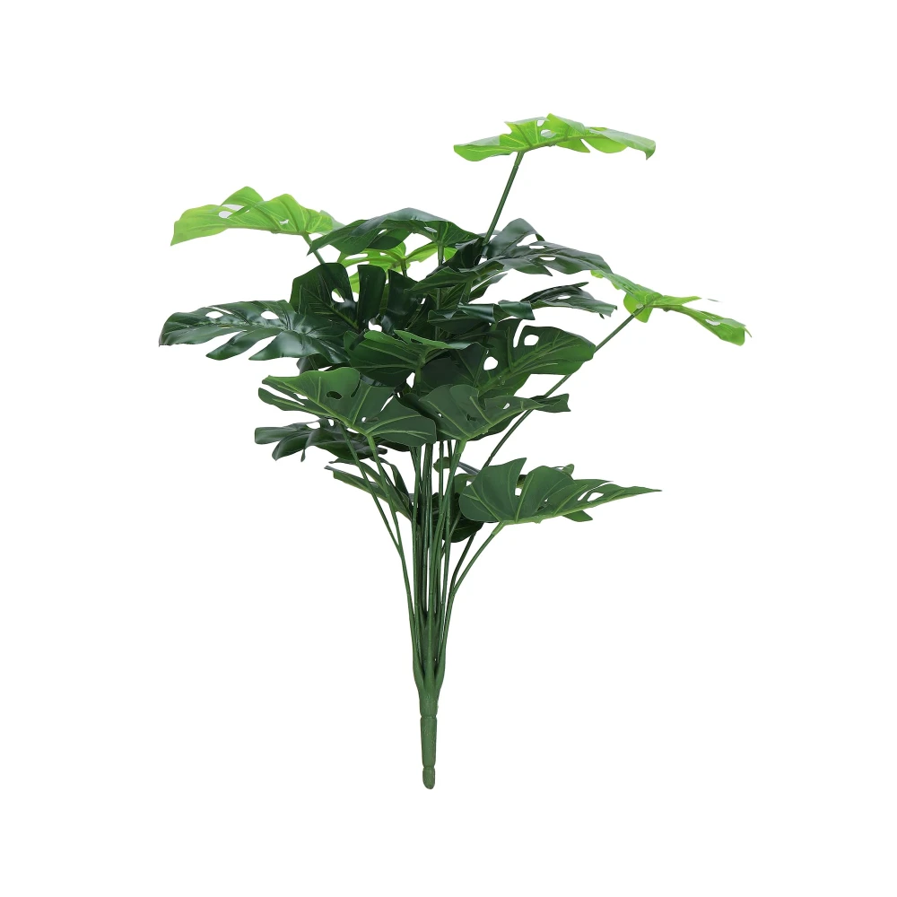 Foliyaj 18 Leaf Monstera Plant Bunch | 2 Feet Tall Plants for Home Decor without Pot| Indoor Artificial Plants for Living Room