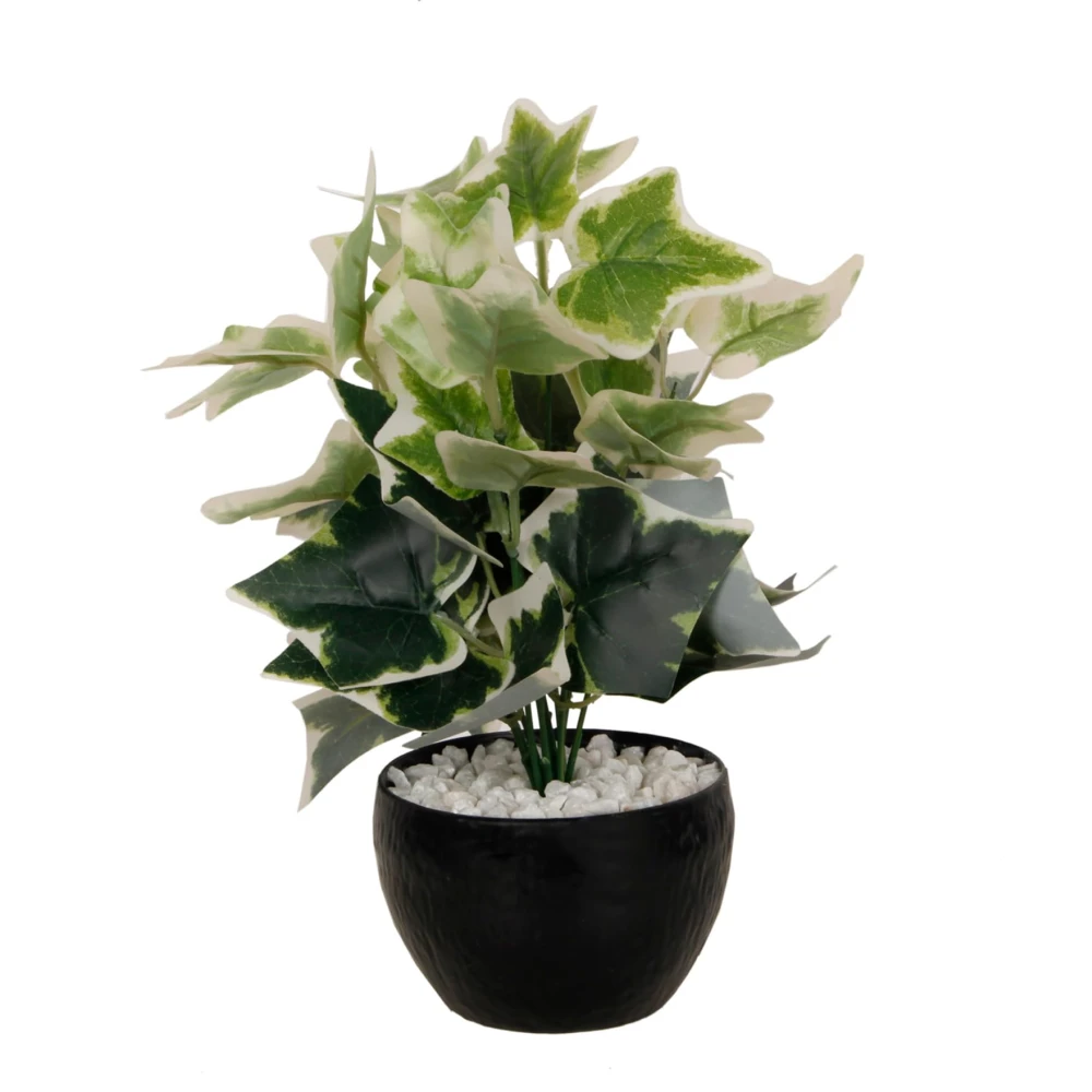 FOLIYAJ Artificial Ivy Plant with Black Pot |Plants for Home Decor| Indoor Plants for Living Room|Potted Plants