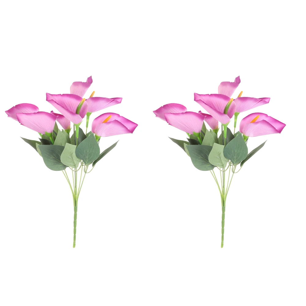 FOLIYAJ Artificial Purple Anthurium Bunch (Without Vase)