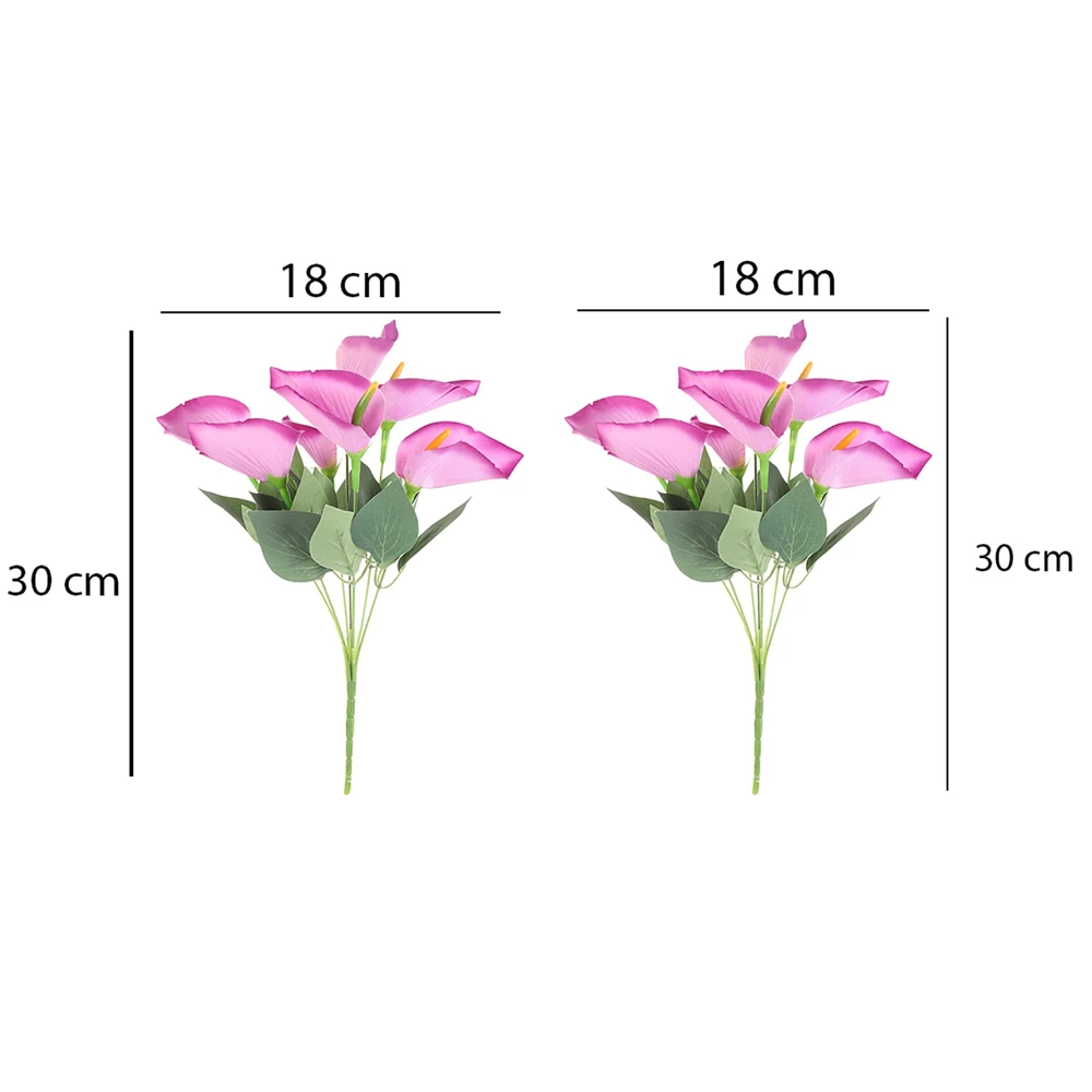 FOLIYAJ Artificial Purple Anthurium Bunch (Without Vase)