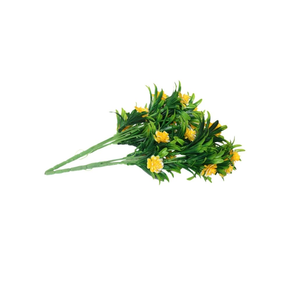 Foliyaj 2 Artificial Yellow Rose Bunches without Vase|Artificial Plants for Home Decor| Indoor Artificial Plants for Living Room|Artificial Plant Bunch