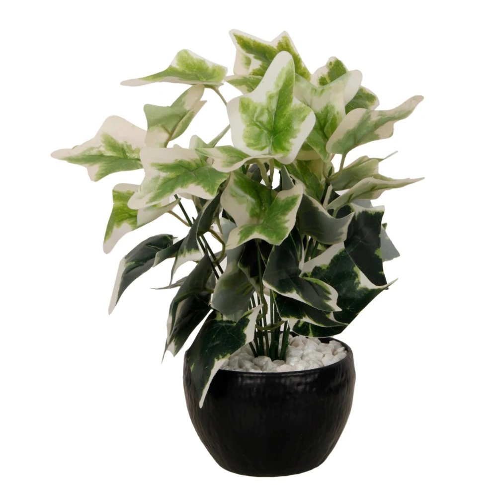 FOLIYAJ Artificial Ivy Plant with Black Pot |Plants for Home Decor| Indoor Plants for Living Room|Potted Plants