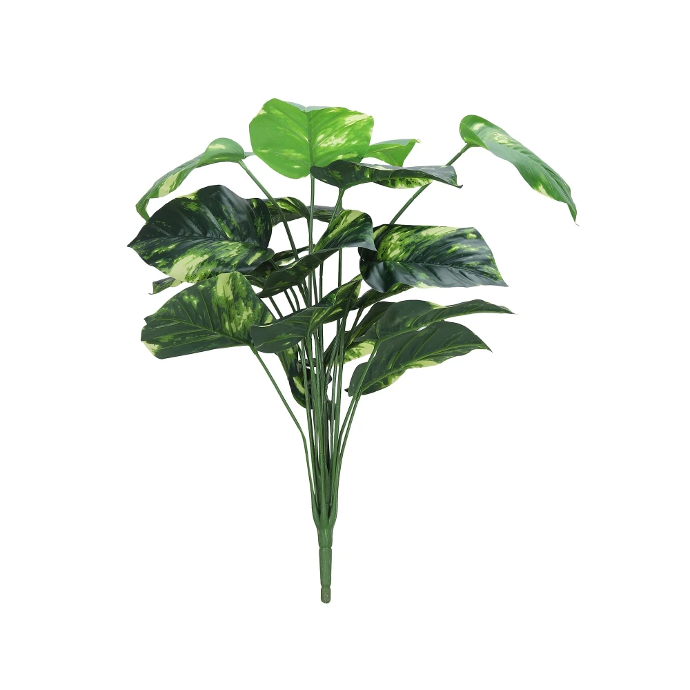 Foliyaj 18 Leaf Money Plant Bunch | 2 Feet Tall Artificial Plants for Home Decor without Pot | Indoor Plants for Living Room | Faux Plant