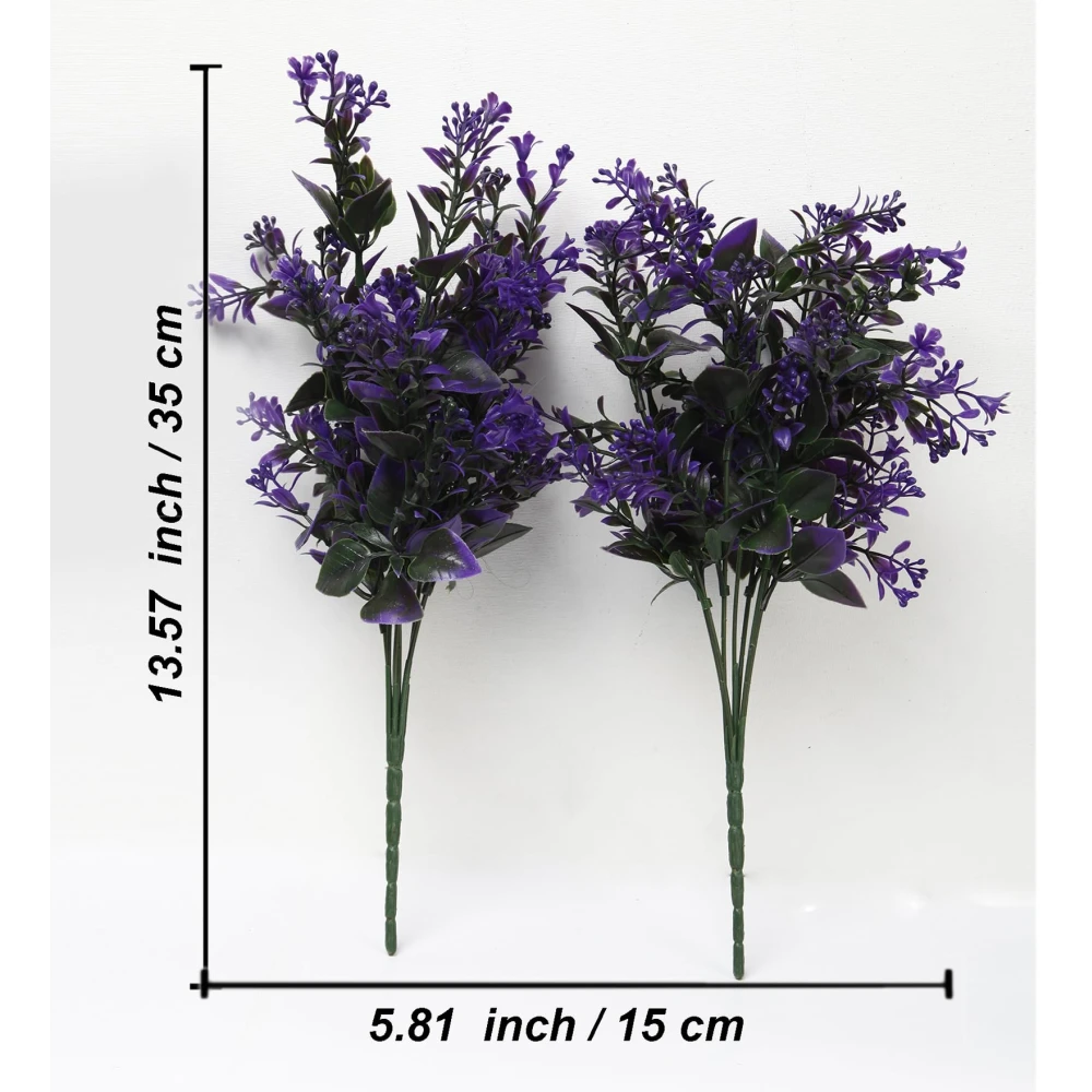 Foliyaj 2 Artificial Tall Purple Leaves Bunch without Vase|Artificial Plants for Indoor Home and Office Decor|Without Pot