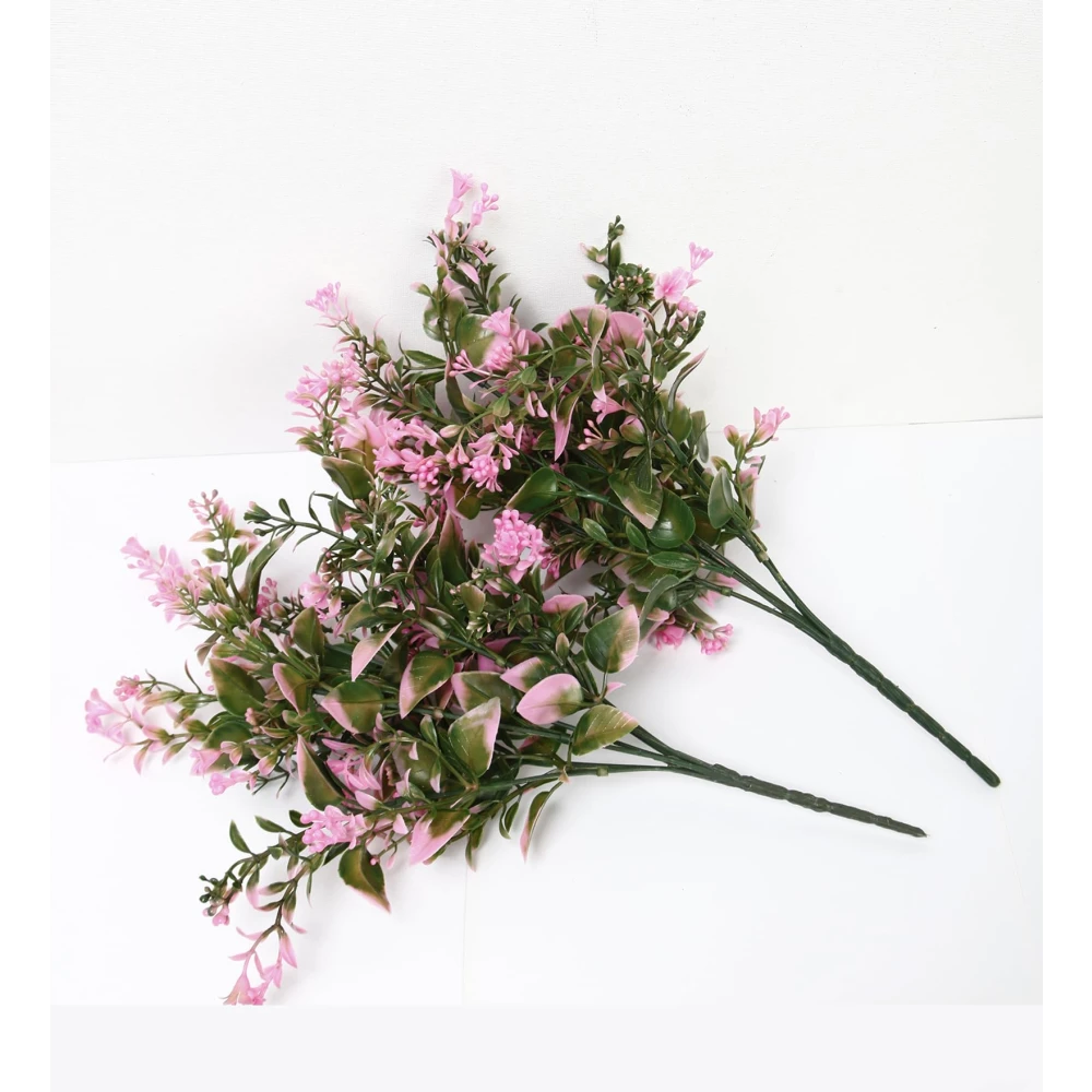 Foliyaj 2 Artificial Tall Pink Leaves Bunch without Vase|Artificial Plants for Indoor Home and Office Decor|Without Pot