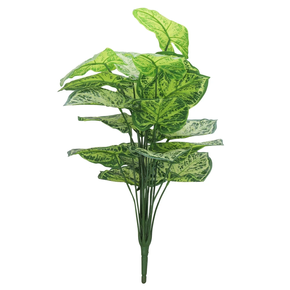 Foliyaj 18 Leaf Light Green Alocasia Plant Bunch | 2 Feet Tall Plants for Home Decor without Pot| Indoor Artificial Plants for Living Room