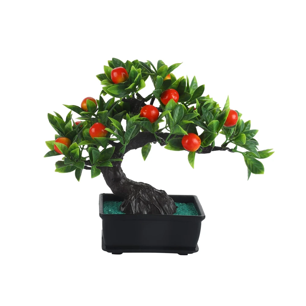FOLIYAJ Artificial Apple Bonsai Tree with Pot |Bonsai Tree|Artificial Flower|with Pot|Home Décor for Living Room Home Office Shop|House|Gift|Decoration