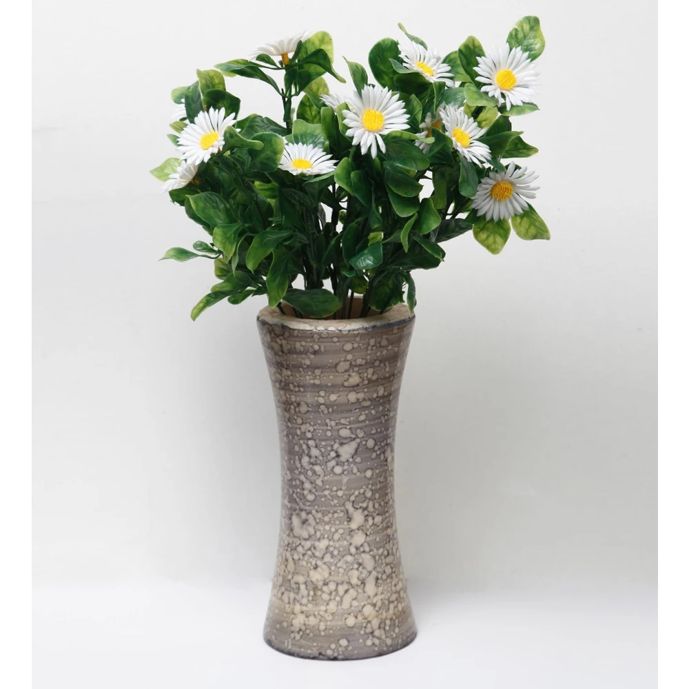 Foliyaj 2 Artificial White Daisy Bunches without Vase|Artificial Plants for Indoor Home and Office Decor|Without Pot