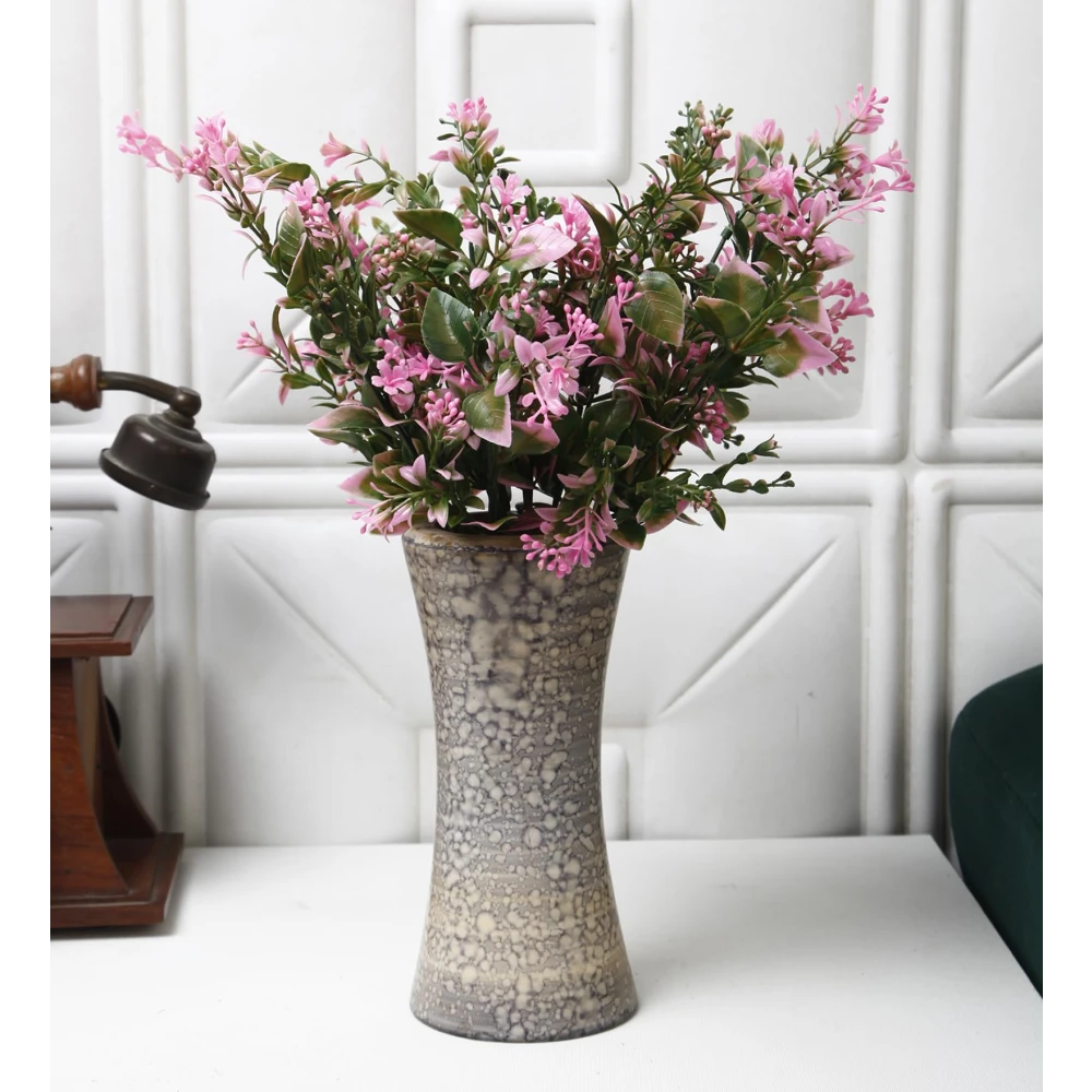 Foliyaj 2 Artificial Tall Pink Leaves Bunch without Vase|Artificial Plants for Indoor Home and Office Decor|Without Pot