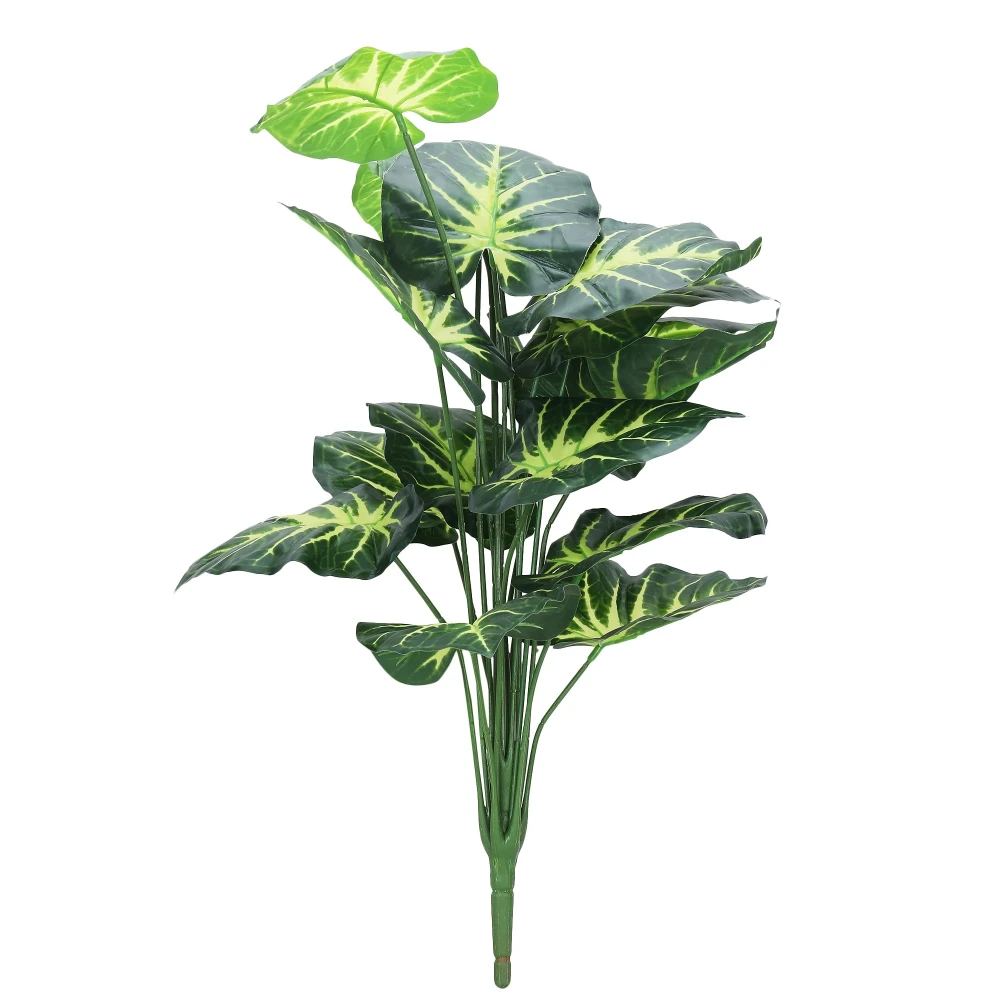 Foliyaj 18 Leaf Money Plant Bunch 2 | 2 Feet Tall Plants for Home Decor without Pot| Indoor Artificial Plants for Living Room