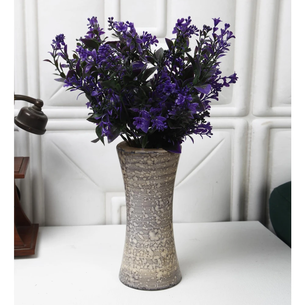 Foliyaj 2 Artificial Tall Purple Leaves Bunch without Vase|Artificial Plants for Indoor Home and Office Decor|Without Pot