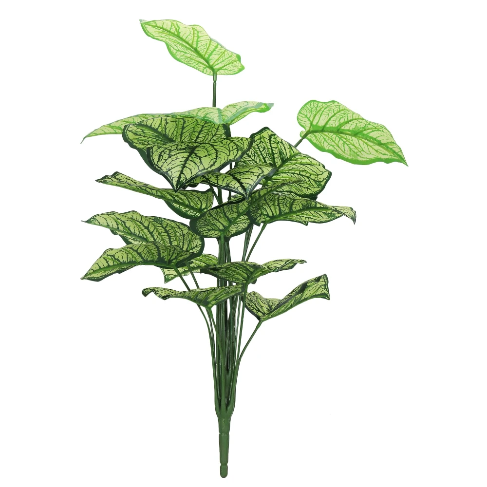 Foliyaj 18 Leaf Caladium Plant Bunch | 2 Feet Tall Plants for Home Decor without Pot| Indoor Artificial Plants for Living Room